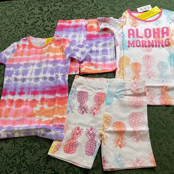 NWT 6x 7 ALOHA pineapple rainbow 4p pajamas childrens place summer easter spring - Picture 7 of 12